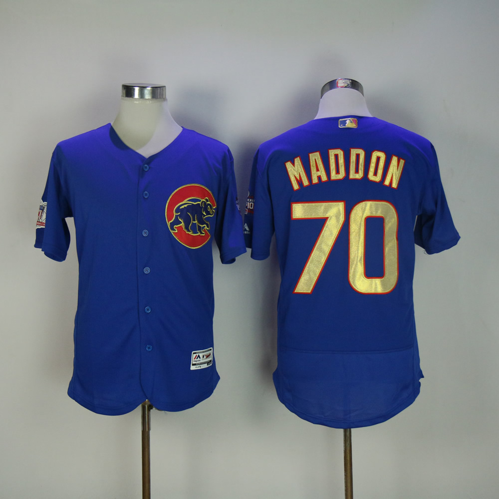 Men Chicago Cubs #70 Maddon Blue Champion Edition MLB Jerseys->chicago cubs->MLB Jersey